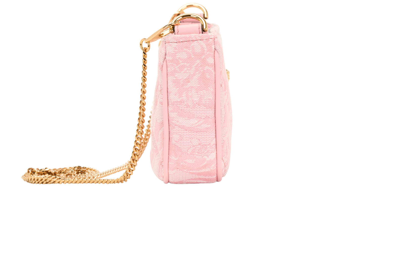 Jacquard Baroque Quilted Medusa Zip Crossbody, &pound;320, Handbags, Pink, Fabric, Side view